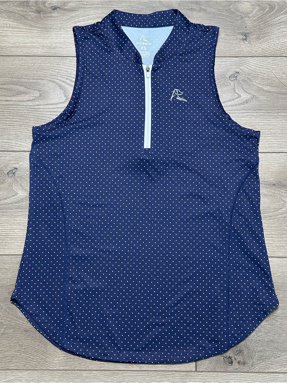 Rhoback Sleeveless Performance Q-Zip Golf Polo Shirt Blue Pink Size XS